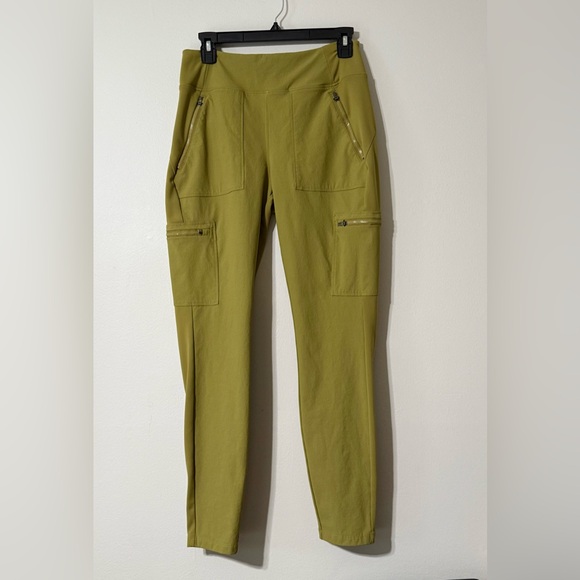 Athleta Headlands Hybrid Cargo II Olive Green Tight Leggings Pockets - Size 10 - Picture 1 of 9